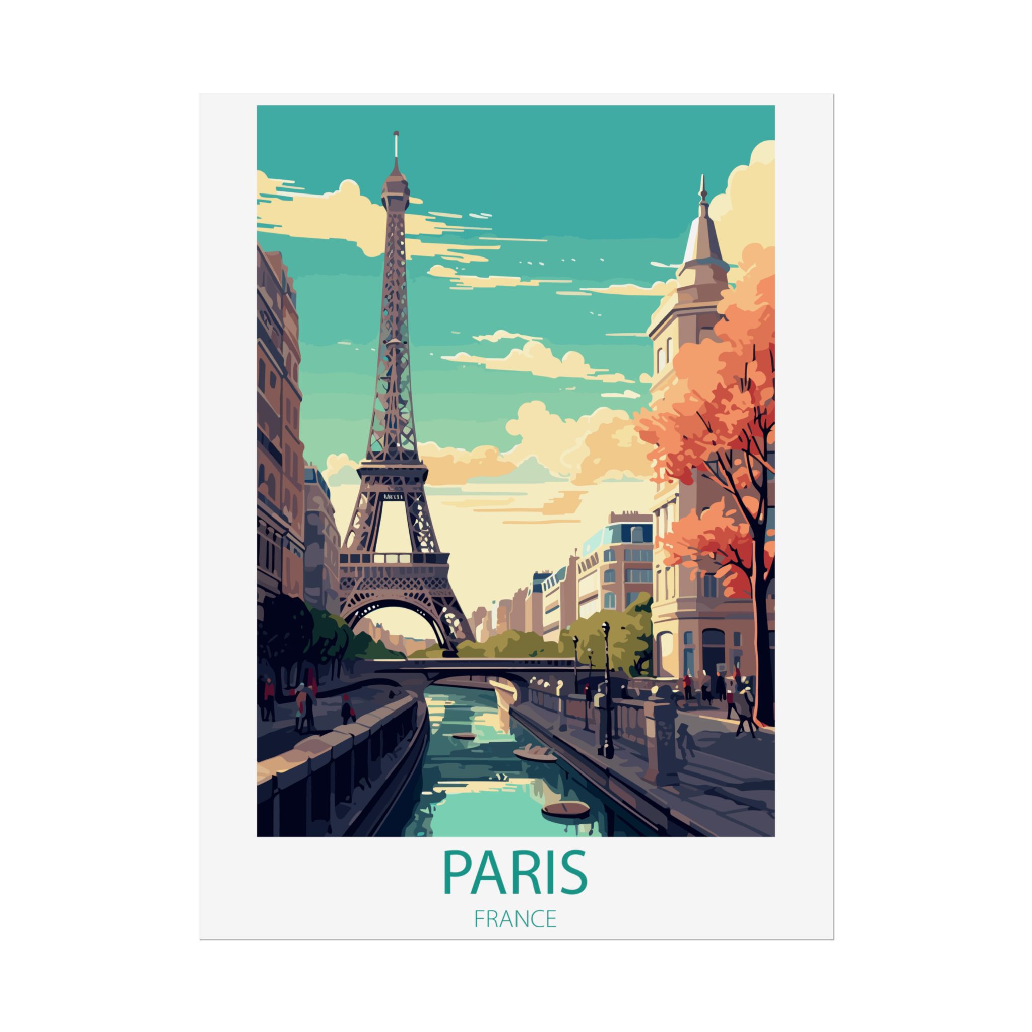 Paris Travel Poster. Fine Art Print. Multiple Sizes And Paper options Available