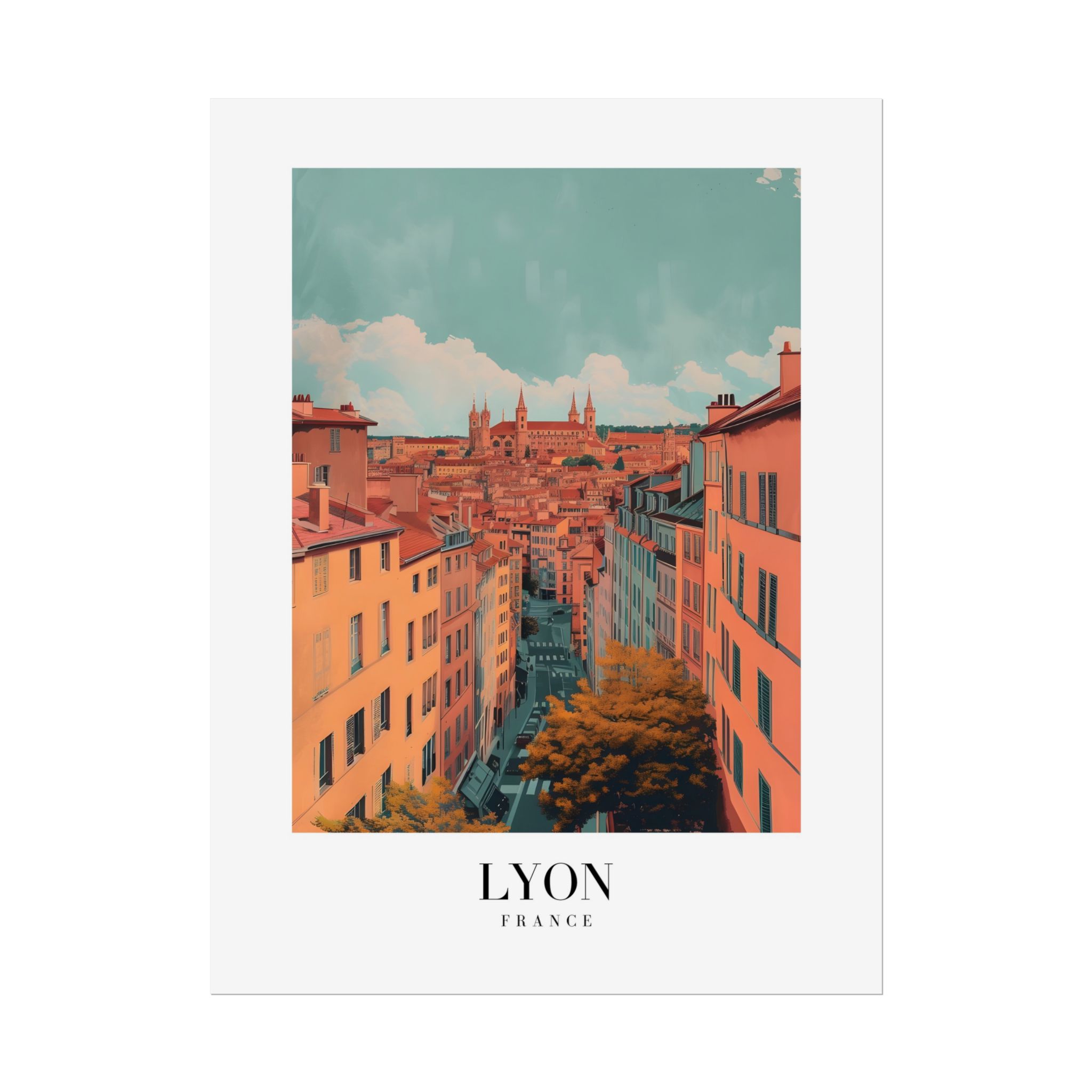 Lyon Travel Fine Art Poster — Rolled Wall Print