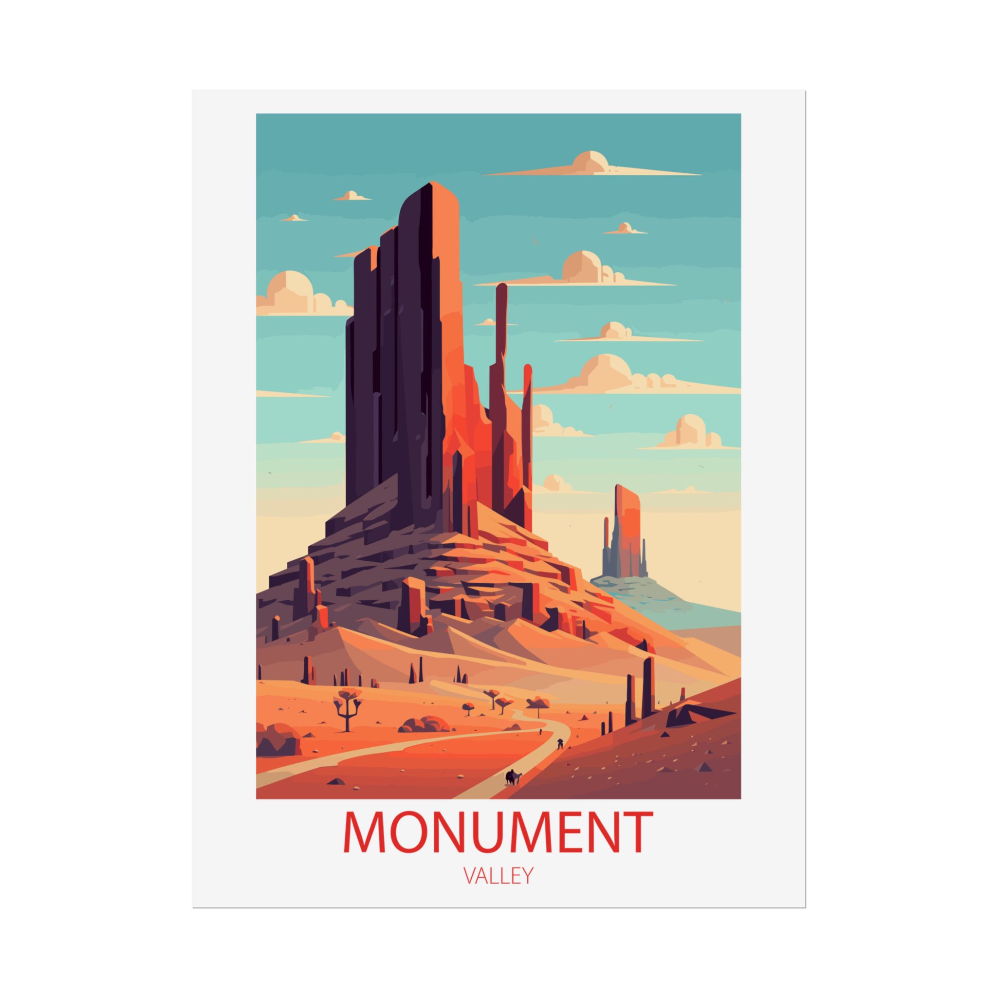 Monument Valley Travel Poster. Fine Art Print. Multiple Sizes And Paper options Available